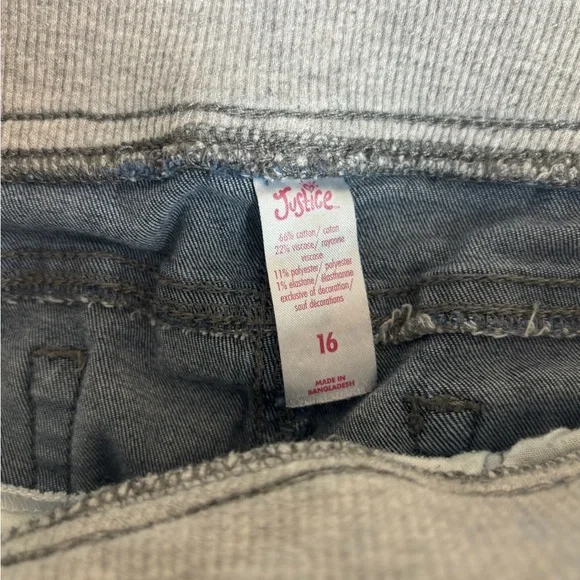 Justice Blue Denim Knit Waist Shorts – Size 16 - Picture 4 of 7